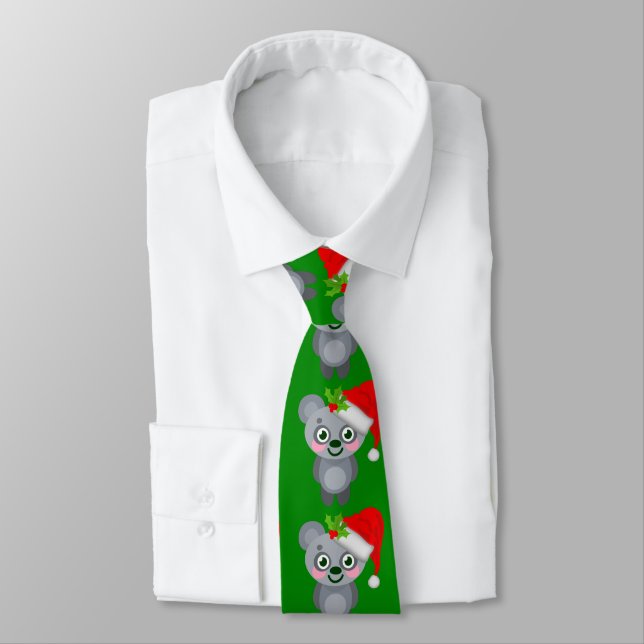 Gravata natal koala santa claus (Amarrado)