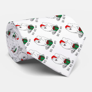 Gravata Natal Papai Noel Chapéu Samoia Cão Engraçado