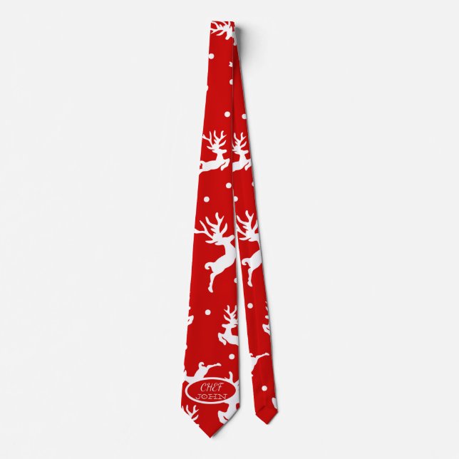 Gravata Natal Rena Rudés Vermelho Feriado (Frente)