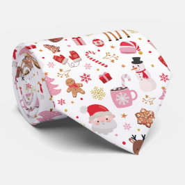 Gravata Natal Rosa Vermelho inverno Maravilha Santa Claus