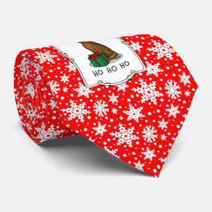Gravata Natal Santa Hat Irish Setter Dog (vermelho 1) Engr
