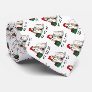 Gravata Natal Santa Hat Shih Tzu (branco-tan)