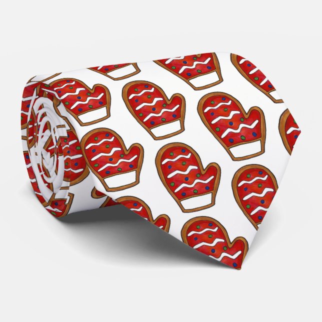 Gravata Natal Sugar Cookie Red Winter Holiday Mitten (Rolled)