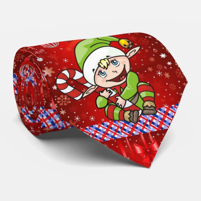 Gravata Natal Tie, Elf (Rolled)