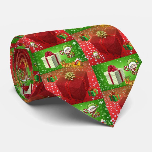 Gravata Natal Tie, Elf (Rolled)