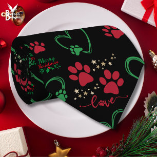 Gravata NATALINO PEGADAS DE CÃO E CORAÇÕES DE AMOR Natal