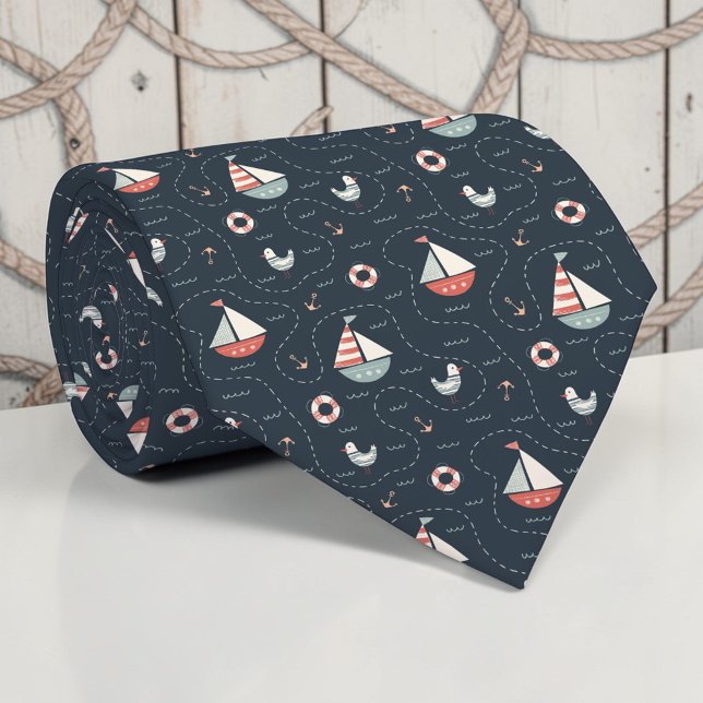 Gravata Náutica Personalizada de Navios (Criador carregado)