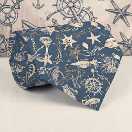 Gravata Nautical Sea Life Custom Necktie
