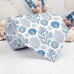 Gravata Nautical Seashells Custom Necktie<br><div class="desc">This custom necktie features a beautiful nautical design with seashells, perfect for adding a touch of the ocean to any outfit. Whether you're heading to a seaside vacation, a special event, or just want to express your love for the sea, this tie is a stylish and unique choice. Made with...</div>