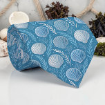 Gravata Nautical Seashells Custom Necktie<br><div class="desc">This custom necktie features a beautiful nautical design with seashells, perfect for adding a touch of the ocean to any outfit. Whether you're heading to a seaside vacation, a special event, or just want to express your love for the sea, this tie is a stylish and unique choice. Made with...</div>