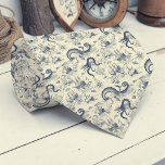 Gravata Nautical Toile Custom Necktie<br><div class="desc">This custom necktie features a classic nautical toile pattern,  perfect for adding a touch of seaside charm to any outfit. Ideal for dads,  groomsmen,  or anyone who loves the ocean.</div>