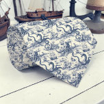 Gravata Nautical Toile Custom Necktie<br><div class="desc">This custom necktie features a classic nautical toile pattern,  perfect for adding a touch of seaside charm to any outfit. Ideal for dads,  groomsmen,  or anyone who loves the ocean.</div>