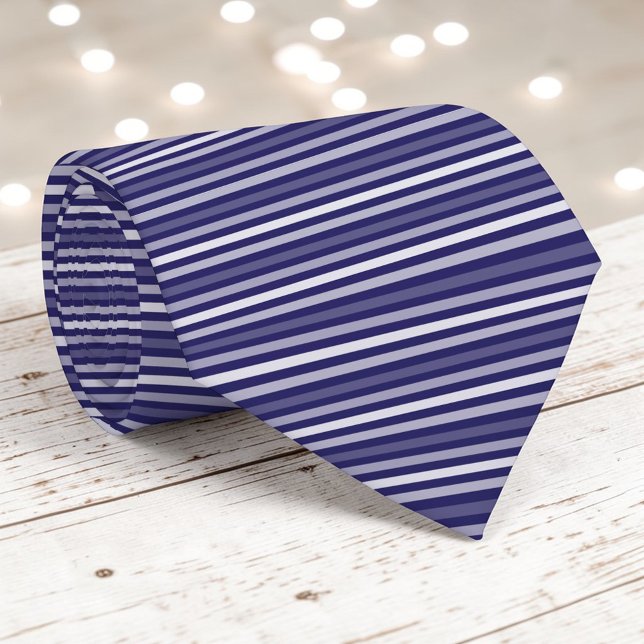 Gravata Navy Blue Color Stripes Necktie (Criador carregado)