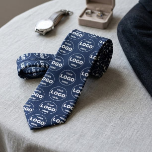 Gravata Navy com Logotipo Personalizado Repetido P