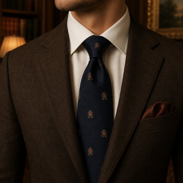 Gravata Navy Estate Crest | Casamento Luxuoso de D (Criador carregado)