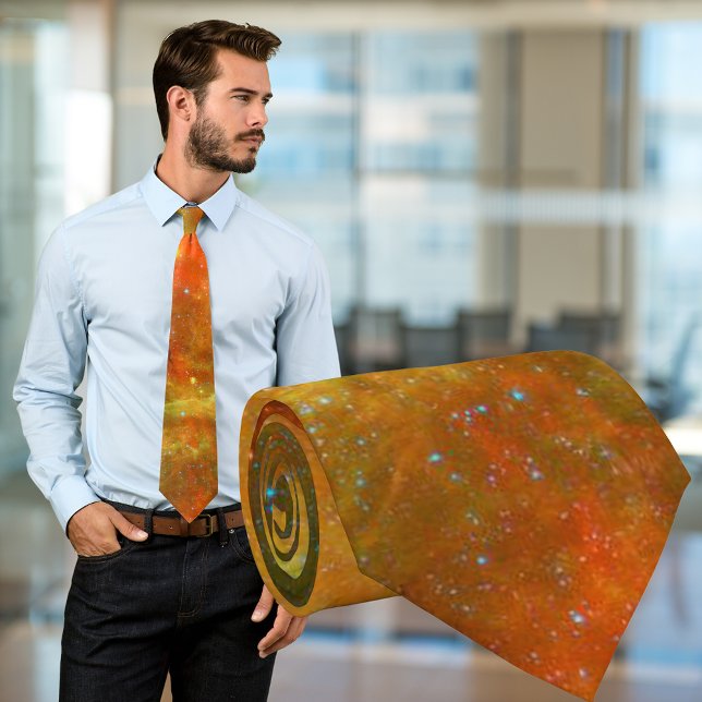 Gravata Nebula Orange Necktie (North America Nebula Necktie)