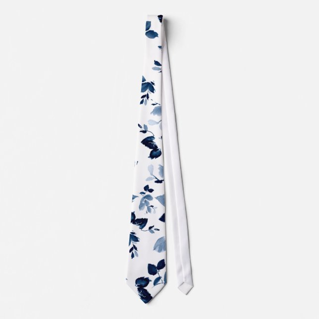 Gravata Necktie Blue Floral (Frente)
