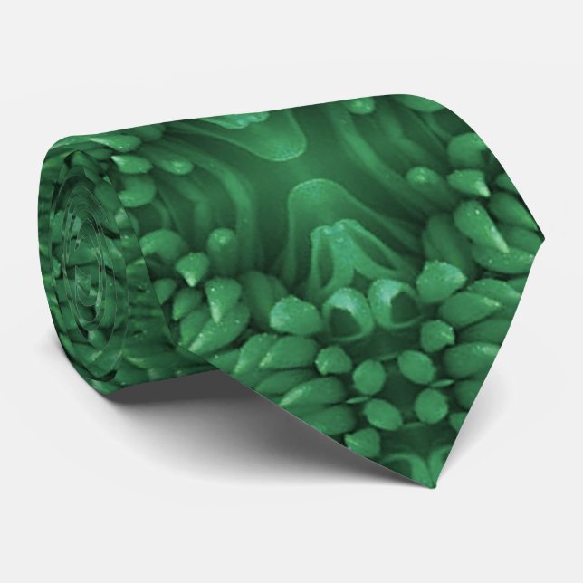 Gravata Necktie - Chrysanthemum Green Kaleidoscópio (Rolled)