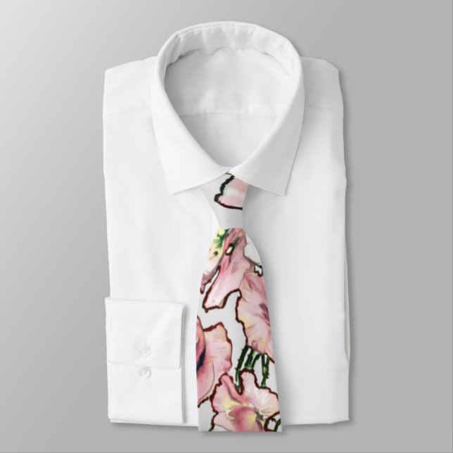 Gravata Necktie com escova floral |Trendy Floral Wedding T (Amarrado)