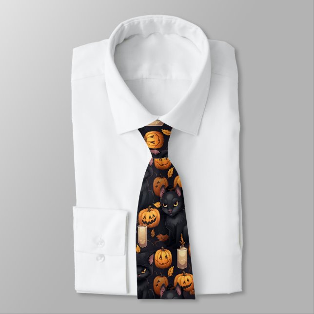 Gravata Necktie com Padrão de Halloween (Amarrado)