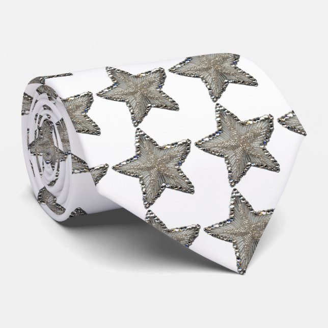 GRAVATA NECKTIE DE SEQUÊNCIA ESTRELA COM CARTÃO (Rolled)