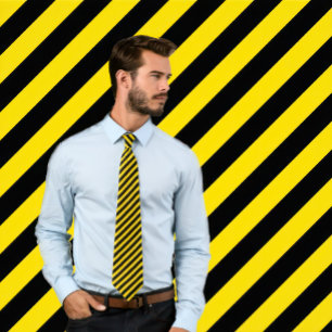 Gravata Necktie Dourada clássica e Diagonal Negra