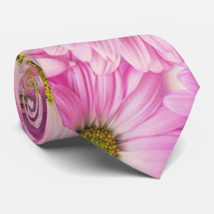 Gravata Necktie - Gerbera Daisies cor-de-rosa