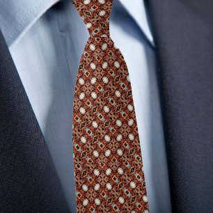 Gravata Necktie Rústica do Padrão Floral de Caleidoscópio