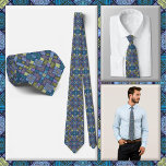 Gravata NECKTIE - Shades of Blue Green Yellow & Violet<br><div class="desc">A multi-color image in shades of blue, green, violet, and yellow is featured on this attractive men's Necktie (shirt and model not included). The image covers the entire front and back of the tie. ►It cannot be removed or replaced from the front (see NOTE below) but can be repositioned for...</div>