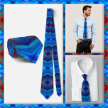 Gravata NECKTIE - Sombras de Azul com Vermelho - Design de<br><div class="desc">Uma imagem em tons de azul com vermelho e mais aparece nesta gravata masculina atraente (camisa e modelo não incluídos). A imagem cobrir toda a frente e atrás da gravata. Não pode ser removido ou substituído da frente (veja NOTA abaixo), mas pode ser reposicionado para uma aparência diferente. ► Personalize/personalize...</div>