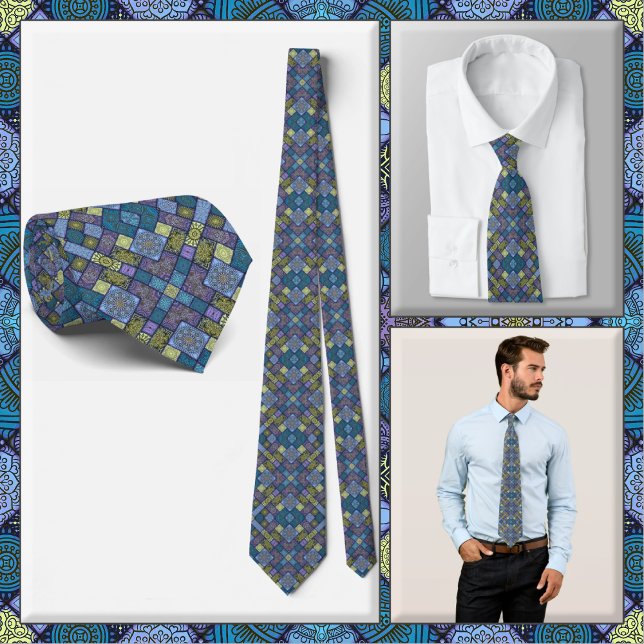 Gravata NECKTIE - Sombras do Amarelo Verde Azul e Violeta (Criador carregado)