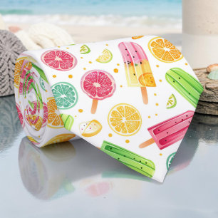 Gravata Necktie Sorvete de Frutas de Verão Sazonal