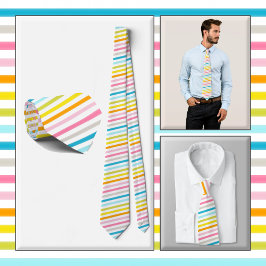 Gravata NECKTIE - Stripes em arco-íris de cores