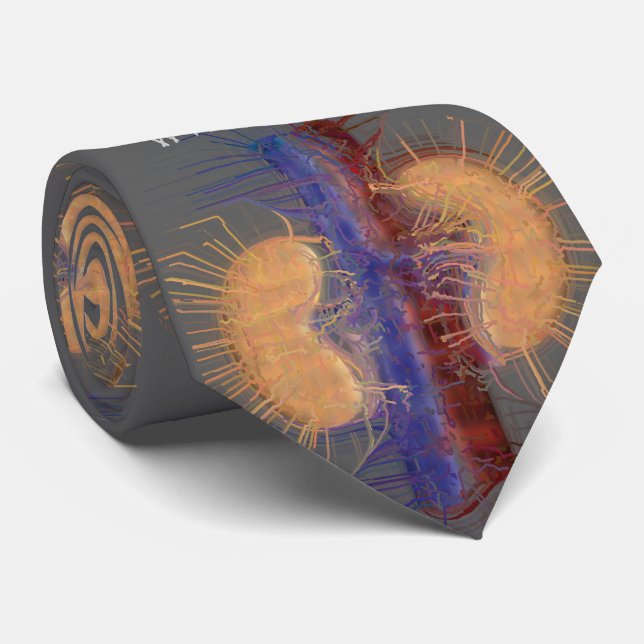 Gravata Nefrologista Tie Cinza de Design de Artsy Kidney (Rolled)