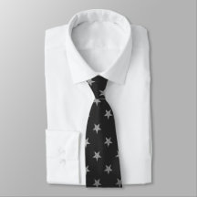 NEGRO ESTRELA DE PRATA MENS TIE