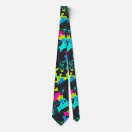 Gravata Neon Camouflage Pattern