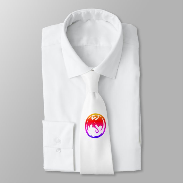 Gravata Neon Dragon White Nectie (Amarrado)