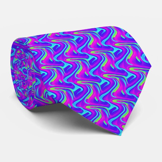 Gravata Neon Gradient Wave Pattern (Rolled)