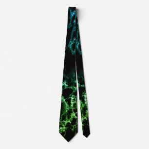 Gravata Neon Marble Neck Moderno, Verde Negro