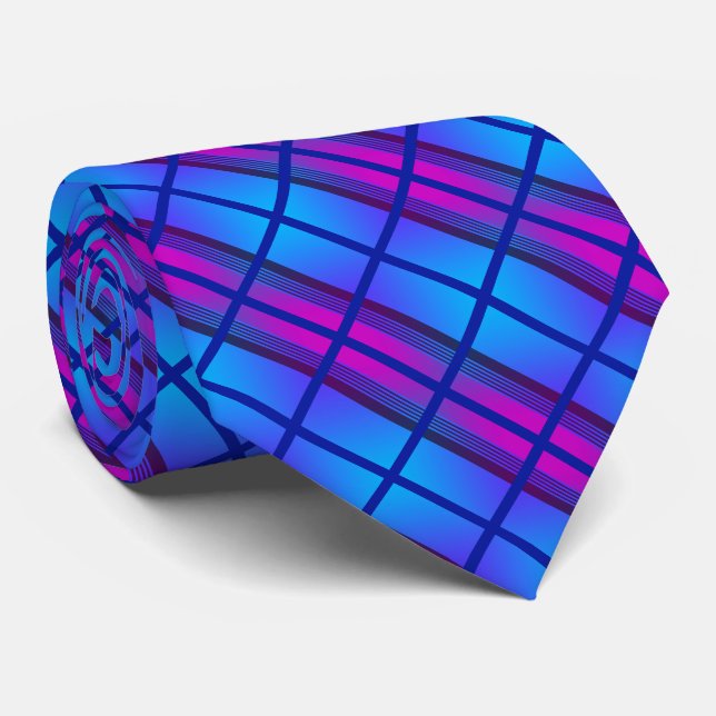 Gravata Neon Roxo Azul (Rolled)