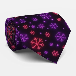 Gravata Neon Snowflakes