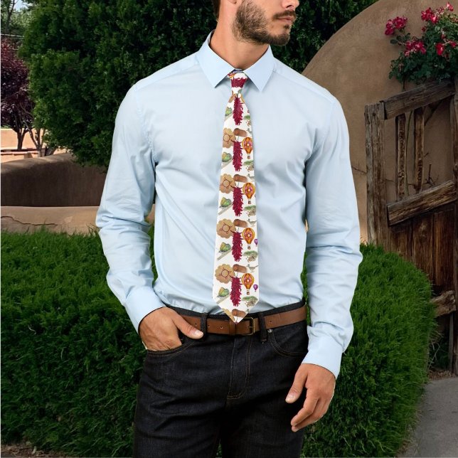 Gravata New Mexico Symbols Zia Hot Air Balloon roadrunner (Criador carregado)