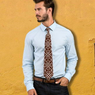 Gravata New Mexico Zia Symbol Feather Pattern