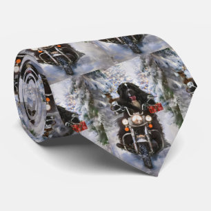 Gravata Newland Dog Riding Motorcycle Christmas
