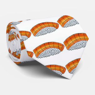 Gravata Nigiri Orange Salmon Sushi Rice Comida Japonesa