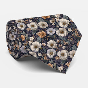 Gravata Noiva e Anêmona Floral em Marinho e Marfim Persona