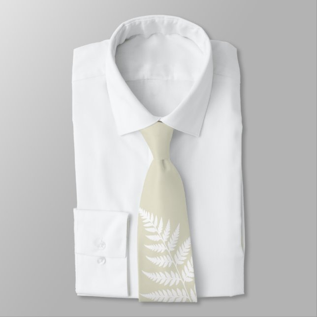 Gravata Noiva Simplesmente Elegante Verde Claro Branco Sam (Amarrado)