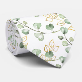 Gravata Noiva Verde Salvia & Eucalipto Dourado Casamento B