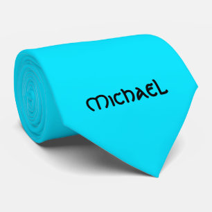 Gravata Nome celta azul neon fluorescente vibrante