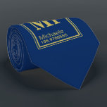 Gravata Nome Personalizado do Professor de Ciência Marinho<br><div class="desc">Um período colorido do marinho com um elemento de nome personalizado de mesa periódico para as suas informações ou para os seus destinatários do presente.</div>